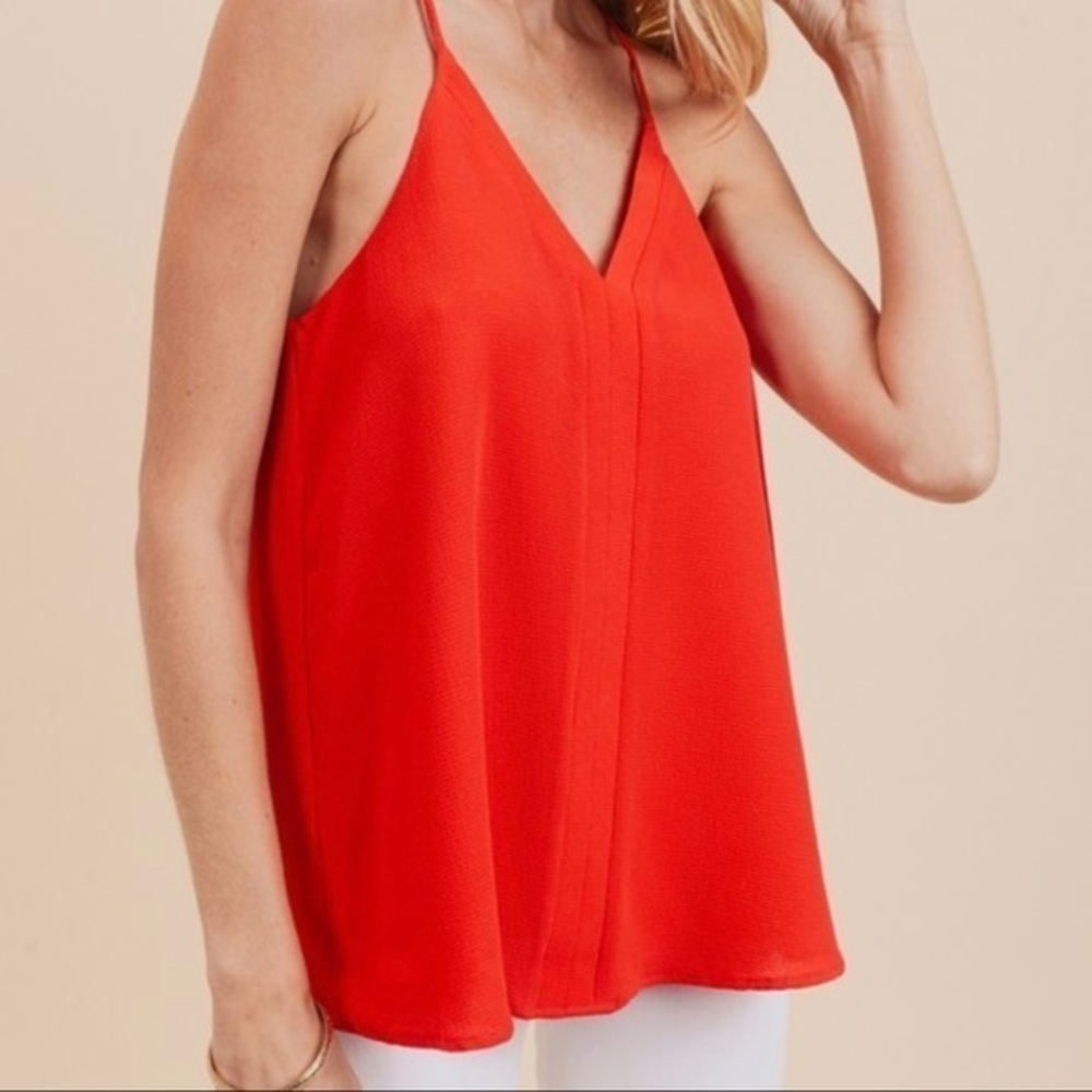 V-Neck Blouse Peach Sleeveless